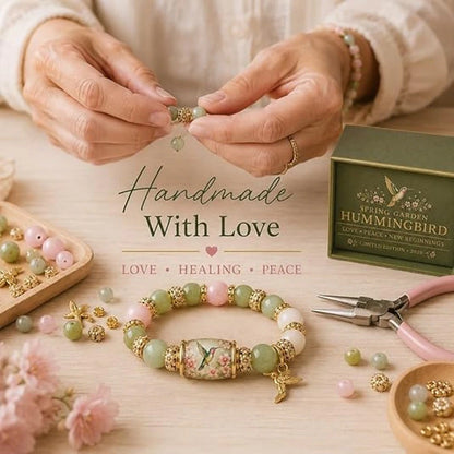 💕Love, Peace & Spring Blessings 2026 Limited Edition Bracelet with Gift Box for Women Inspirational Bee Bluebird Butterfly Bracelet Jewelry Charm Beads Wristband Elastic Stretch