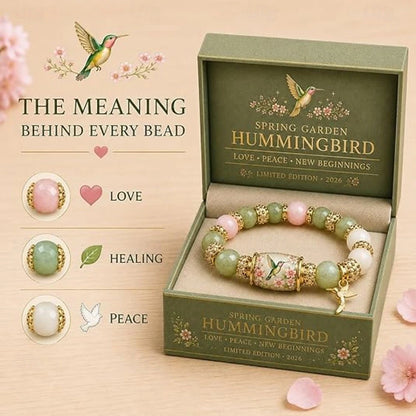 💕Love, Peace & Spring Blessings 2026 Limited Edition Bracelet with Gift Box for Women Inspirational Bee Bluebird Butterfly Bracelet Jewelry Charm Beads Wristband Elastic Stretch