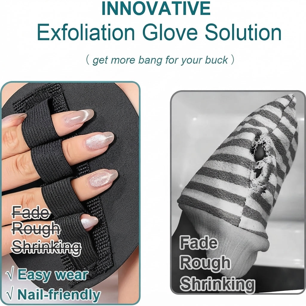 4 Counts Soft Rubber Shower Scrubber for Efficient Cleansing Body