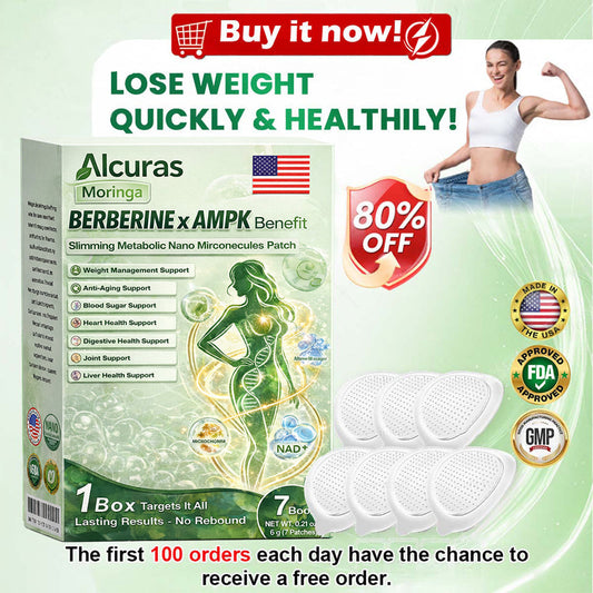 Alcuras™ 🔥Moringa × Berberine × AMPK 8-Benefit Slimming & Metabolic Nano Microneedle Patch 🇺🇸  Just once a day · Visible changes in 7 days  ✅ For obesity, loose skin, diabetes, sleep apnea, joint issues, and more