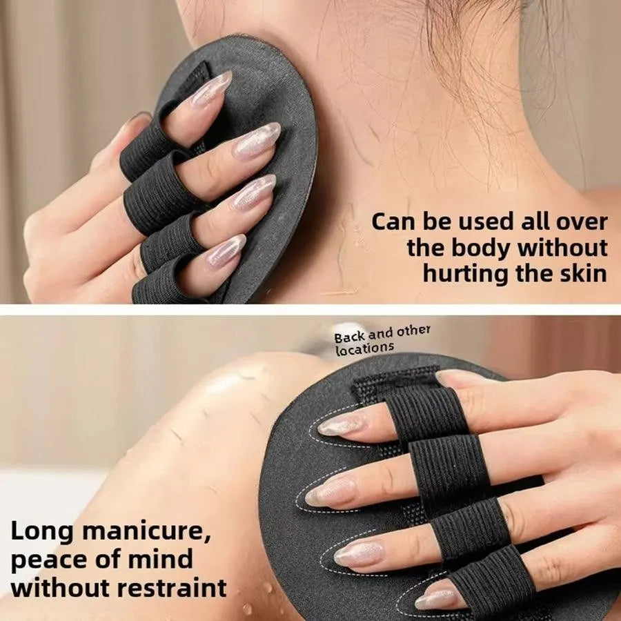 4 Counts Soft Rubber Shower Scrubber for Efficient Cleansing Body