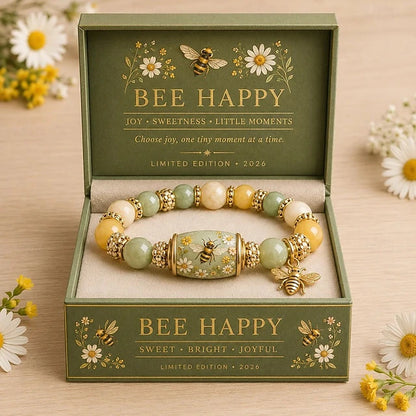 💕Love, Peace & Spring Blessings 2026 Limited Edition Bracelet with Gift Box for Women Inspirational Bee Bluebird Butterfly Bracelet Jewelry Charm Beads Wristband Elastic Stretch