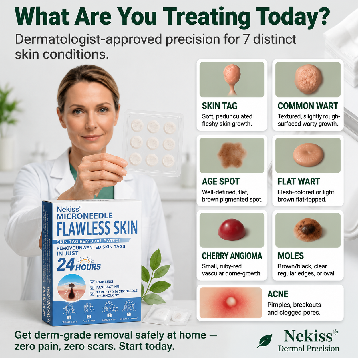 👩‍⚕️👍 𝐎𝐟𝐟𝐢𝐜𝐢𝐚𝐥 𝐒𝐭𝐨𝐫𝐞 | 𝑵𝐞𝒌𝐢𝐬𝐬® 🌿 𝐁𝐨𝐭𝐚𝐧𝐢𝐜𝐚𝐥 𝐌𝐢𝐜𝐫𝐨𝐧𝐞𝐞𝐝𝐥𝐞 𝐇𝐲𝐝𝐫𝐨𝐜𝐨𝐥𝐥𝐨𝐢𝐝 𝐏𝐚𝐭𝐜𝐡 (𝐅𝐨𝐫 𝐒𝐤𝐢𝐧 𝐓𝐚𝐠𝐬, 𝐒𝐦𝐚𝐥𝐥 𝐒𝐤𝐢𝐧 𝐆𝐫𝐨𝐰𝐭𝐡𝐬, 𝐖𝐚𝐫𝐭𝐬, 𝐌𝐨𝐥𝐞𝐬, 𝐀𝐠𝐞 𝐒𝐩𝐨𝐭𝐬 & 𝐏𝐢𝐠𝐦𝐞𝐧𝐭𝐚𝐭𝐢𝐨𝐧 𝐂𝐨𝐧𝐜𝐞𝐫𝐧𝐬)
