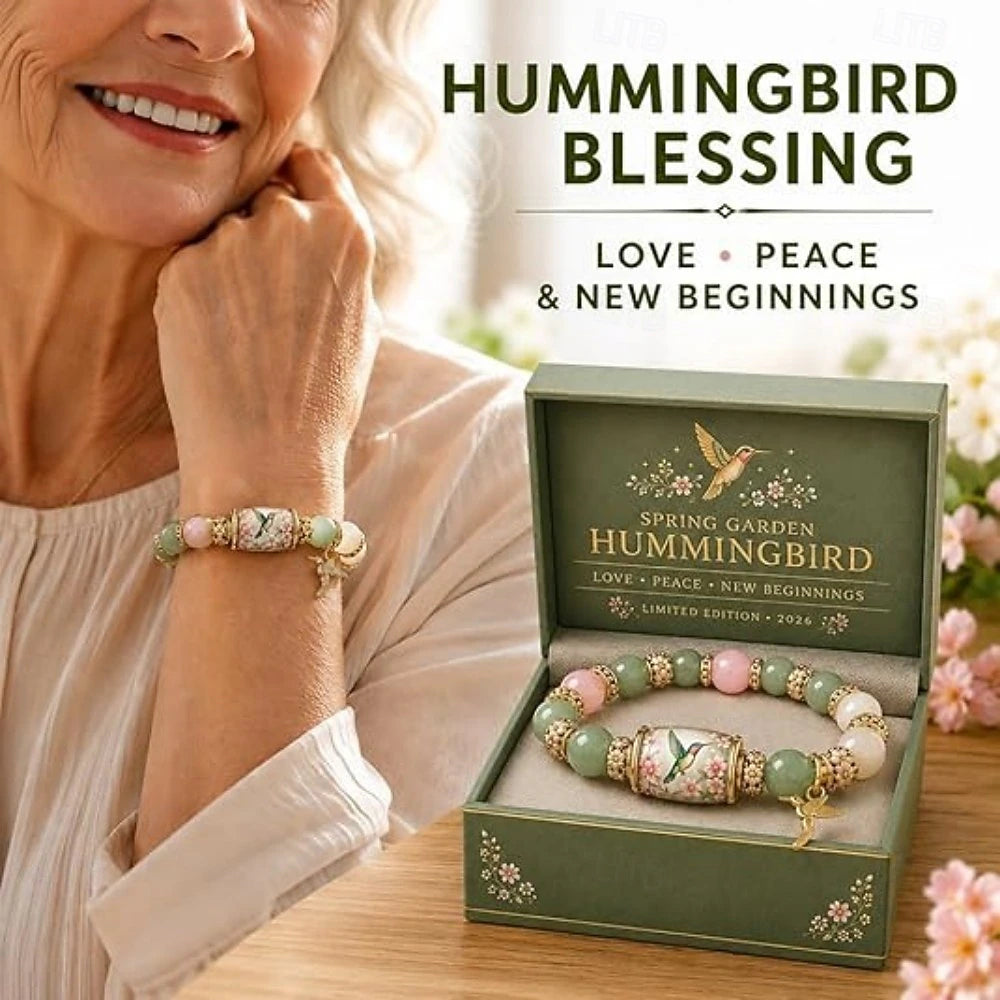 💕Love, Peace & Spring Blessings 2026 Limited Edition Bracelet with Gift Box for Women Inspirational Bee Bluebird Butterfly Bracelet Jewelry Charm Beads Wristband Elastic Stretch