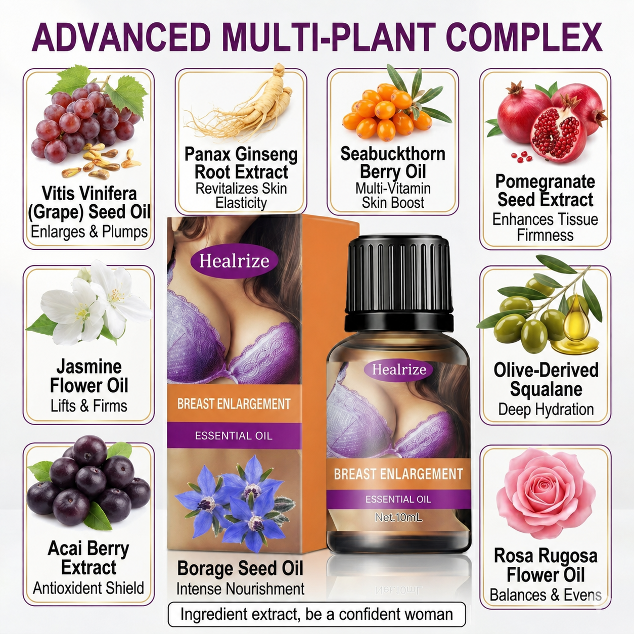 Healrize® Natural Breast Enhancement Serum - Creates a firm and full bust shape