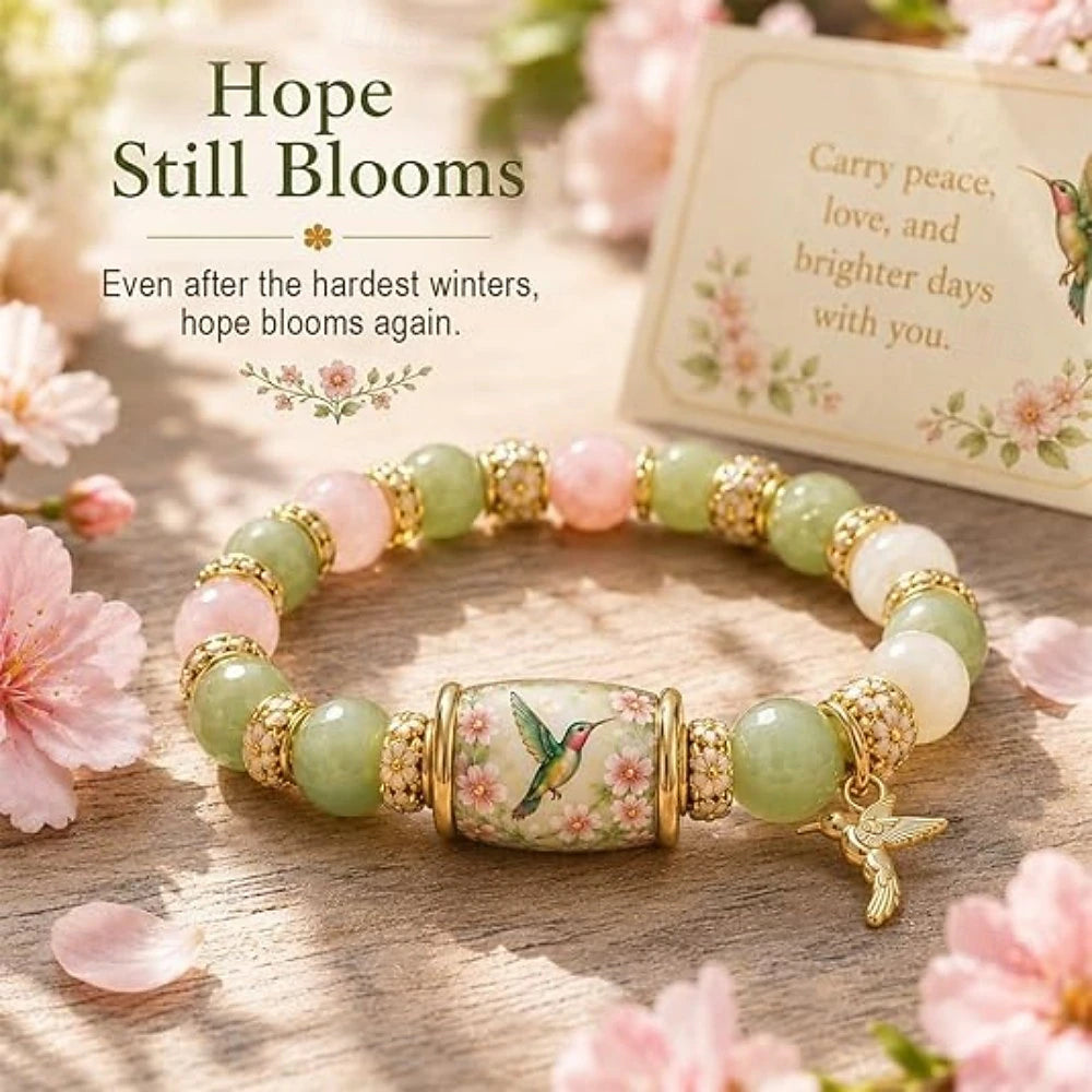 💕Love, Peace & Spring Blessings 2026 Limited Edition Bracelet with Gift Box for Women Inspirational Bee Bluebird Butterfly Bracelet Jewelry Charm Beads Wristband Elastic Stretch