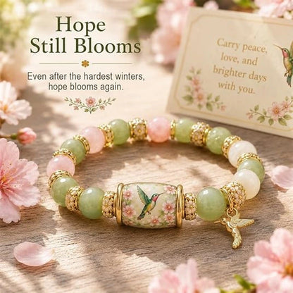 💕Love, Peace & Spring Blessings 2026 Limited Edition Bracelet with Gift Box for Women Inspirational Bee Bluebird Butterfly Bracelet Jewelry Charm Beads Wristband Elastic Stretch
