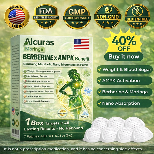Official Store🧑‍⚕️| Alcuras™ Moringa × Berberine × AMPK 8-Benefit Slimming & Metabolic Nano Microneedle Patch 🇺🇸  Just once a day · Visible changes in 7 days  ✅ For obesity, loose skin, diabetes, sleep apnea, joint issues, and more